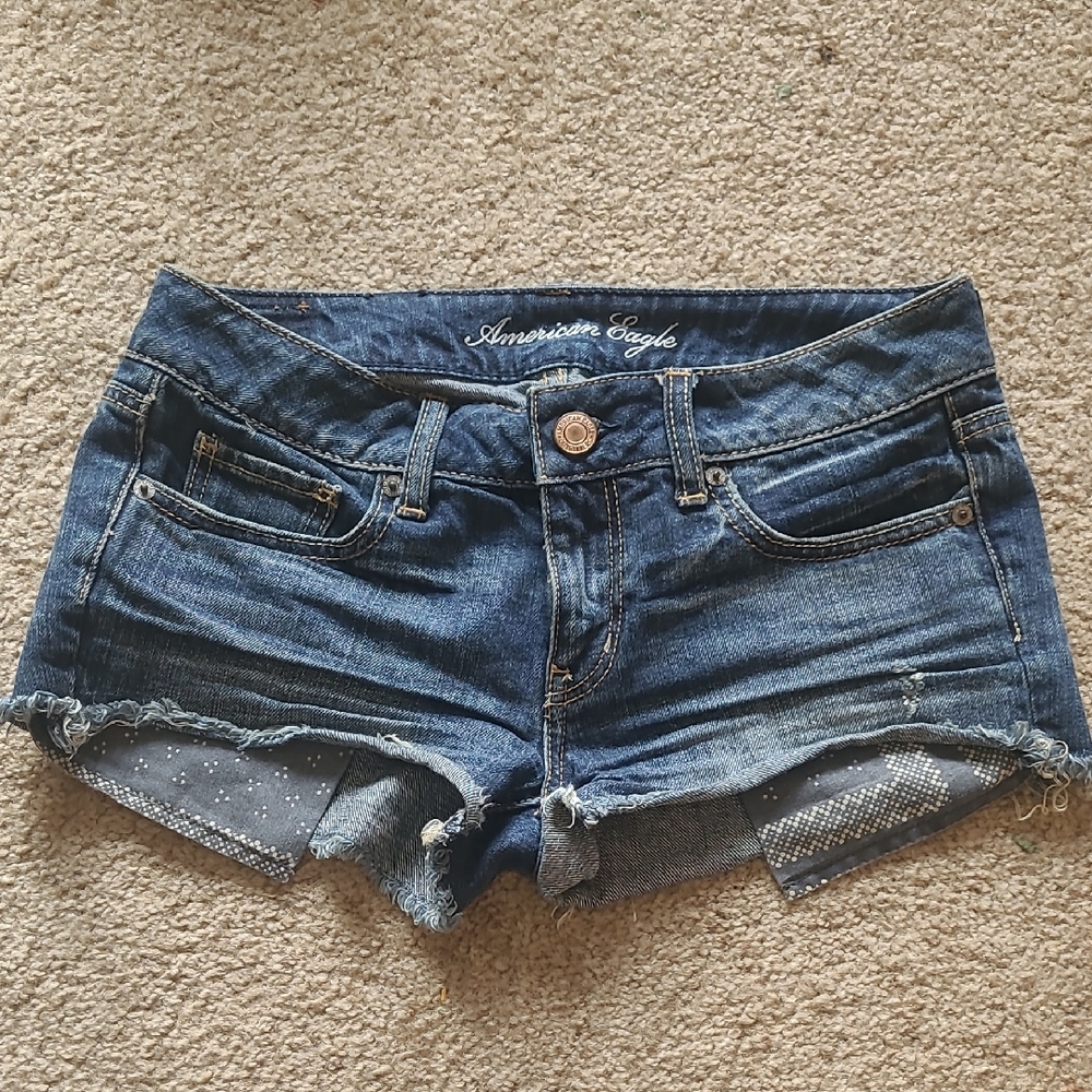 American Eagle Outfitters Blue Jean Shortie Shorts